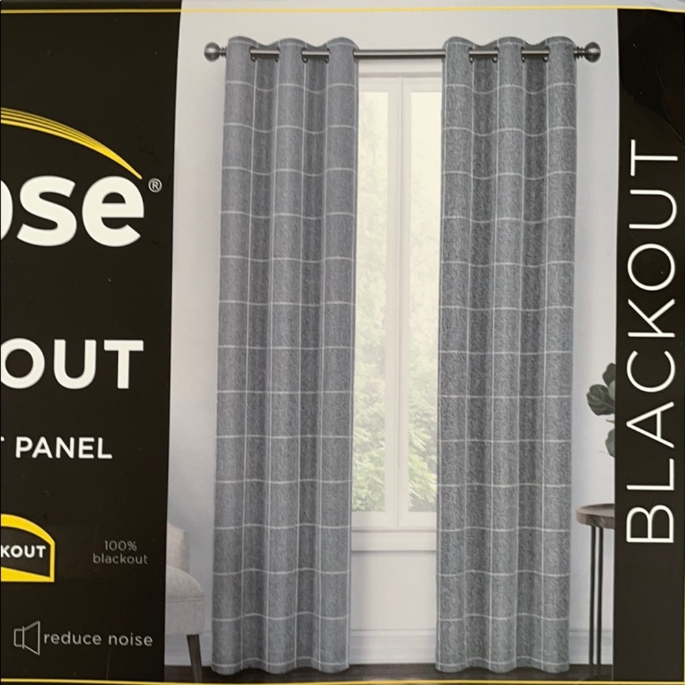 Single blackout curtain panel with grommet top